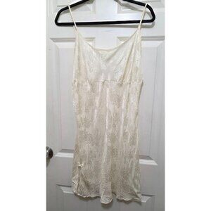 Private Luxuries Women Plus Size Ivory Floral 100% Silk Slip Pajama Dress XXL